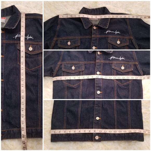 VTG FUBU Fat Albert Denim Trucker Jacket Size M Embroidered Comics Cosby Cartoon - Picture 8 of 10